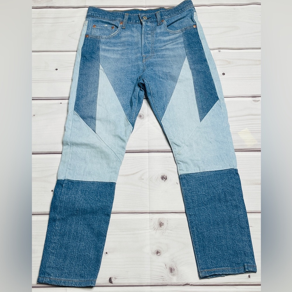 Levi's Premium Denim 501 S Skinny Stretch Patchwork Panel Jeans Women's  28x26